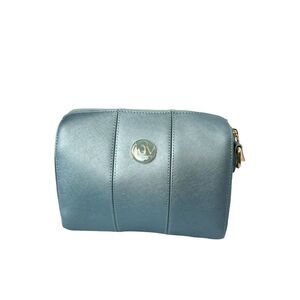 Joy Mangano Blue metallic  cosmetic bag (or handbag but no strap included)